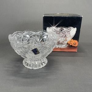Fairfield Lead Crystal Footed Bowl 6 1/4" Collectors Crystal Galleries Germany
